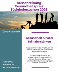 Ausschreibung Gesundheitspreis Südniedersachsen 2026 unter dem Motto